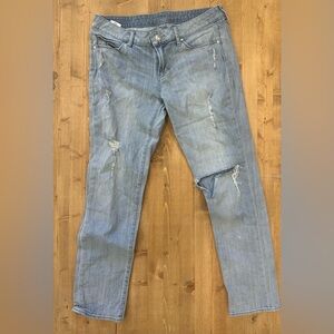 Articles Of Society Light Blue Distressed Straight Leg Jeans size 4 low rise